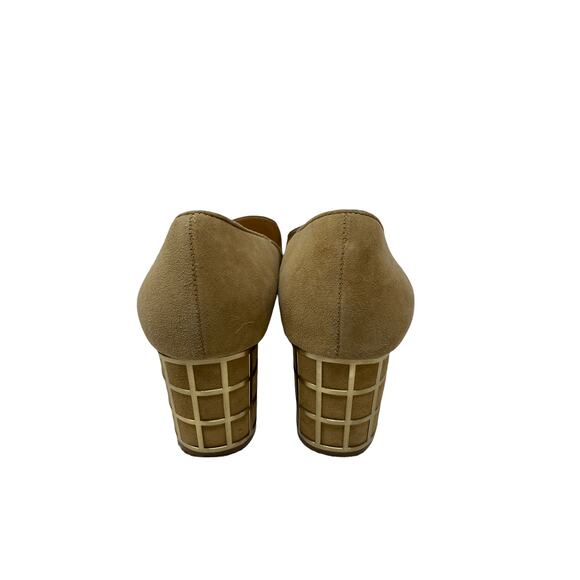 B Brian Atwood Pumps Womens 10 Karina Heels Tan Suede Embellished Pointed Toe - Picture 7 of 12